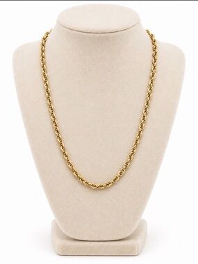 14K Gold Filled Chunky Rope Chain Necklace 24” Bold Layering Piece